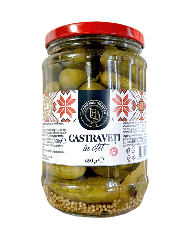 Castraveți în oțet 3-6 cm/ 6-9 cm